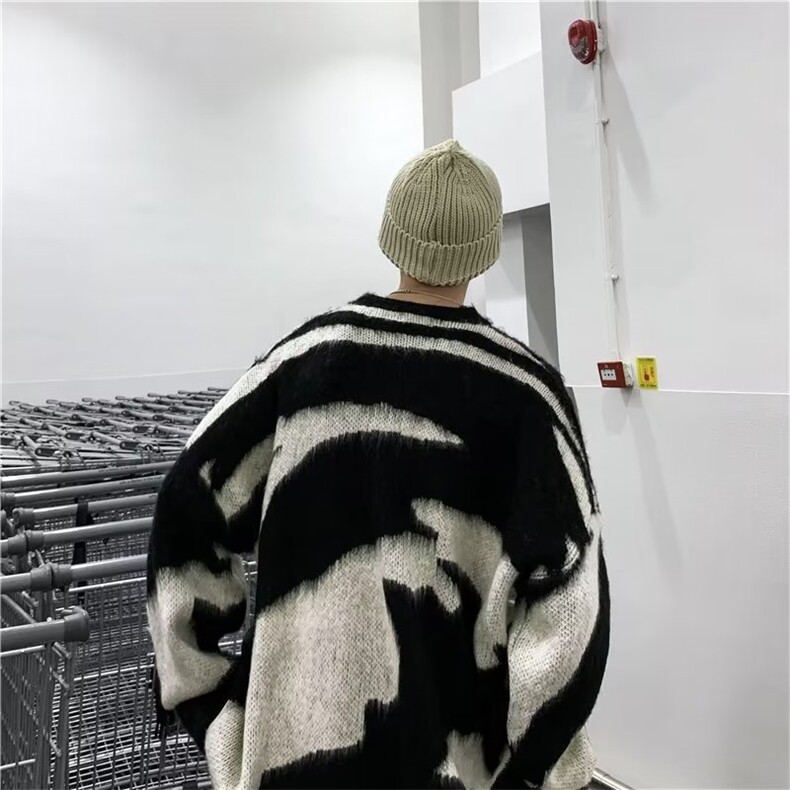 YM14-P45美式慵懒风毛衣男生冬季新款高级感圆领小众设计感,男装针织衫/毛衣,电商B323A