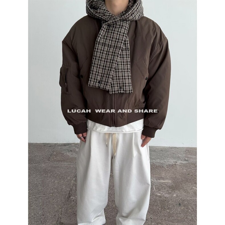 1506/QMY180/P89美式复古冬季加厚双面穿格子棉服,男装棉衣,星座1506