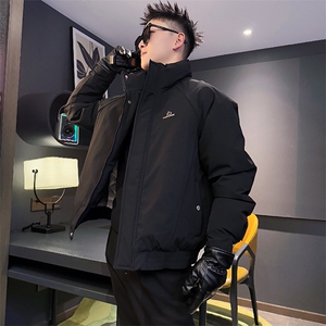 AY120/P148控188冬季社会小伙立领百搭休闲加厚外套棉服男卡其首图片