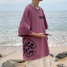 1图案已注册港风日系情侣大码M-5XL风短袖T恤男DT7654P28控45，男装T恤，星座226-2