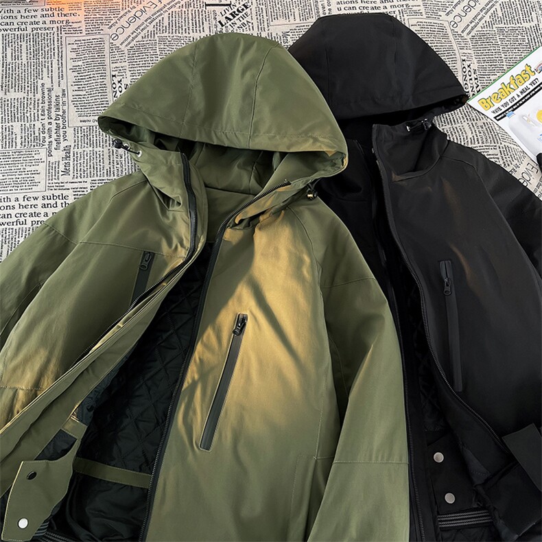 24冬潮户外防风防水滑雪服男时尚加棉加厚保暖中性风外套M70-P140,男装棉衣,电商A001-1