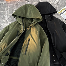 24冬潮户外防风防水滑雪服男时尚加棉加厚保暖中性风外套M70-P140，男装棉衣，电商A001-1