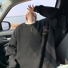 美式潮牌重磅水洗做旧圆领卫衣力推大码男XZ517A-2-Y7737-P58，男装卫衣，星座517A-2