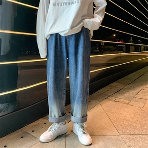 NK3001-P55 渐变色牛仔裤男士宽松直筒裤男裤长裤子男图片