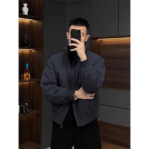 现货美式高街休闲夹克冬季三防立领纯色户外工装加厚棉服外套图片