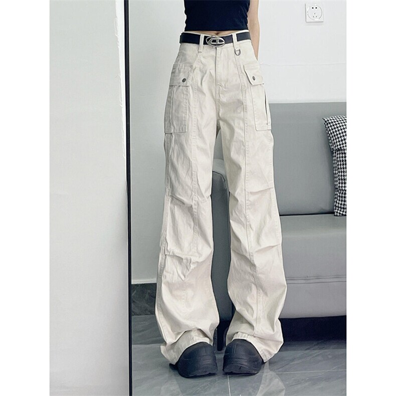 A2051TP58控98-网图夏季新款得物二开复古工装裤男褶皱休闲裤子，男装休闲裤，电商B241