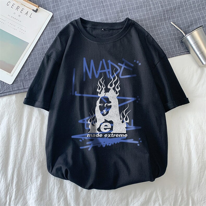 T恤潮流圆领男港风印花2024新款场景平铺衫时尚DS-B299-ZY1145P25图片