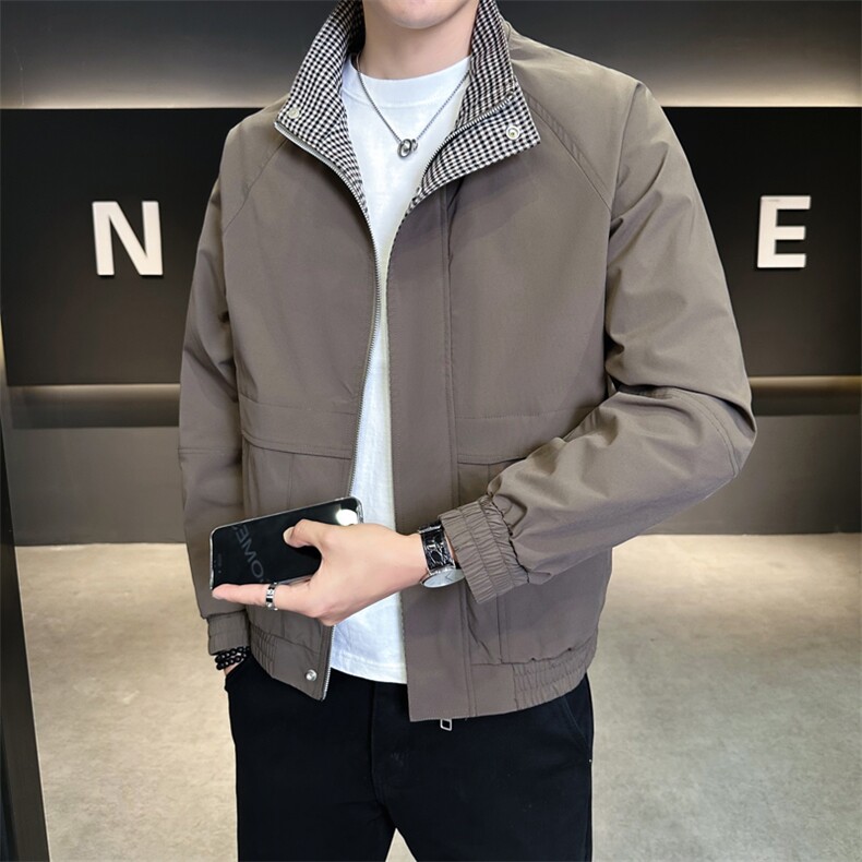 夹克男立领撞色帅气百搭外套潮流上衣服A329-JK7782-P95,男装夹克,电商A329