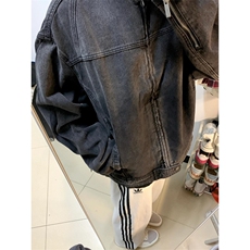 正肩牛仔外套男款春秋季潮牌复古小众无领机车夹克JK2209，男装工装外套，星座1116A（原606A-3）
