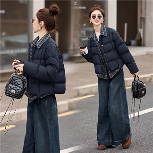 现货假两件套羽绒服女2025年冬季新款女装时尚休闲泡芙羽绒服图片