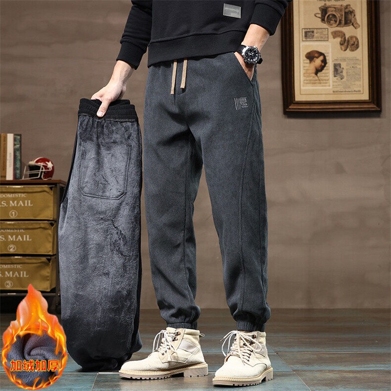 冬季加绒加厚休闲裤社会小伙百搭卫裤男哈伦小脚裤C9029加绒-P40，商品下架区商品下架区，星座224-3
