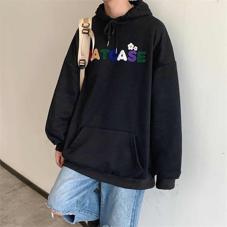 秋季连帽2023新款潮牌宽松套头ins休闲毛巾绣卫衣 W1534-P34图片