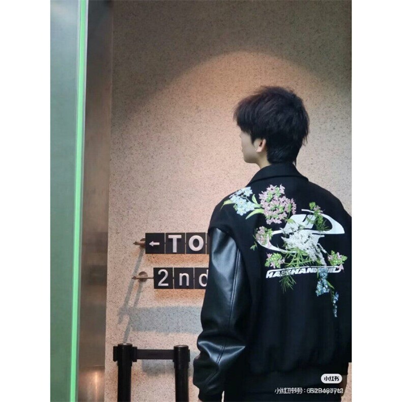 W9405-P73网图现货新款美式复古刺绣棒球服拼接翻领夹克外套,男装夹克,星座1608-2