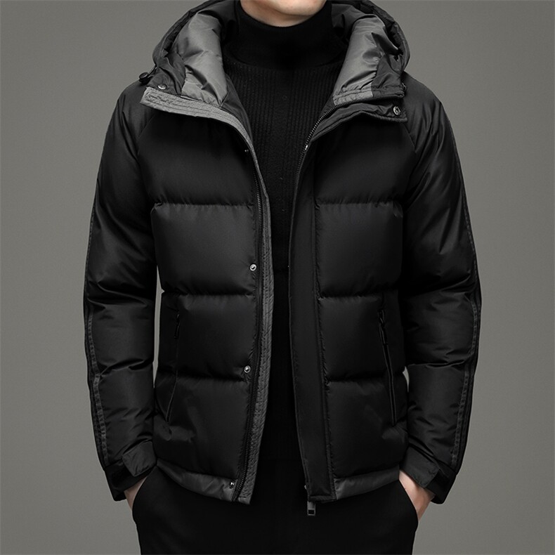 2023冬季新款男士连帽加厚保暖棉服中年商务休闲纺丝棉男装外套,男装棉衣,电商B212（原钱塘6029）