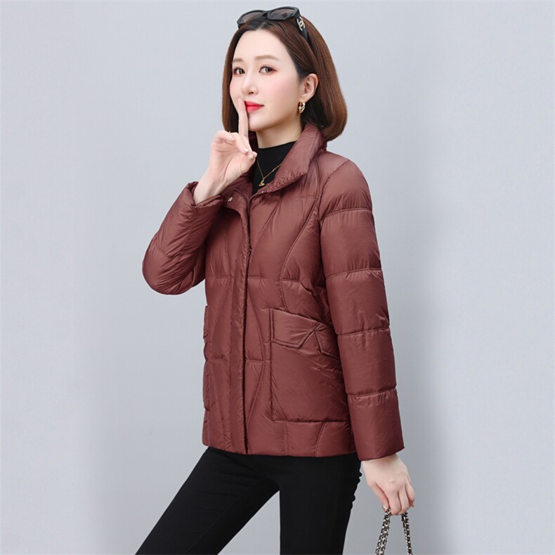 时尚休闲女士立领羽绒棉服女2025冬季新款洋气宽松小个子棉袄外套,女装棉衣/棉服,木橙西子