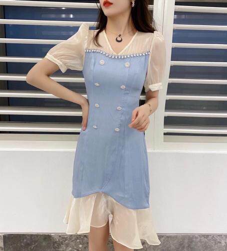 现货重工艺鱼尾连衣裙，女装连衣裙，艾蔚儿