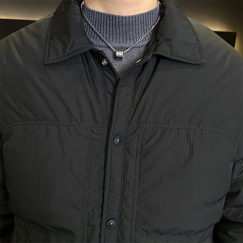 新款男士小翻领羽绒服夹克加厚防寒309B-3-81062-P145,男装夹克,星座1409-3