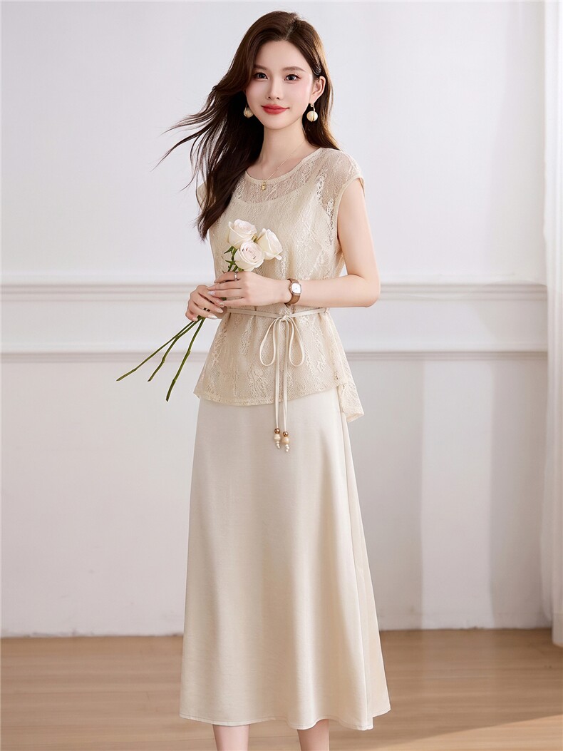 现货2026漂亮吊带连衣裙+上衣两件套夏天巨好看的套装女,女装套装/套裙,伊航服饰