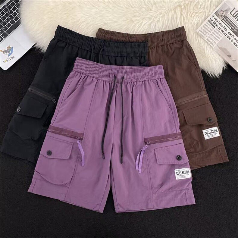 工装短裤男潮流潮牌五分裤运动户外中裤夏美式休闲痞帅K6396-P34,男装牛仔裤,星座412-2