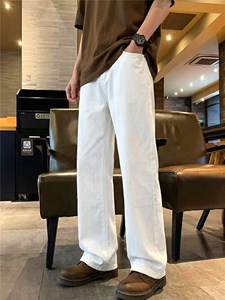 TP28潮流微喇牛仔裤男款美式高街vibe裤子宽松显身形长裤合身微喇图片