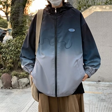 法式情侣装秋装夹克外套男渐变色薄款上衣连帽薄款潮牌港风宽松，男装夹克，星座716-2