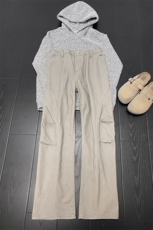B221美式ins高街斜切宽松休闲洗褪弯刀牛仔裤LK26619-特P50控88，男装牛仔裤，电商B221