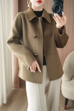 2025年秋季常规其他娃娃领绵羊毛长袖，女装毛呢外套，众策羊绒