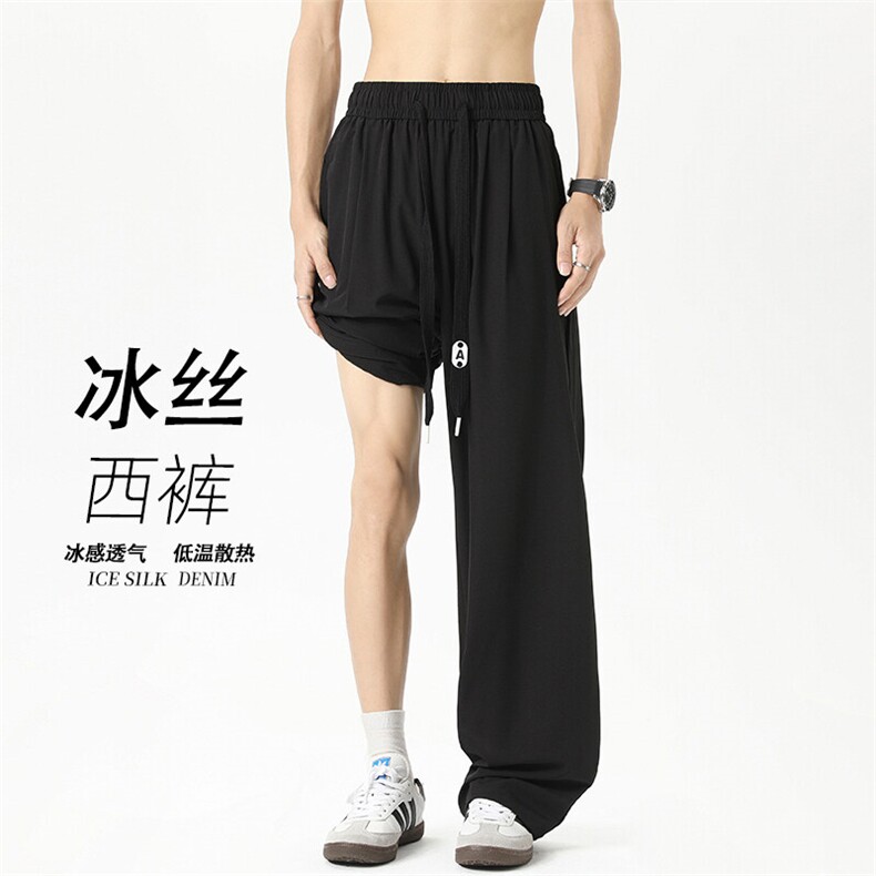 2025秋季新款无影墙大码直筒冰丝裤M-5XBK06-1特P20，男装休闲裤，电商A022