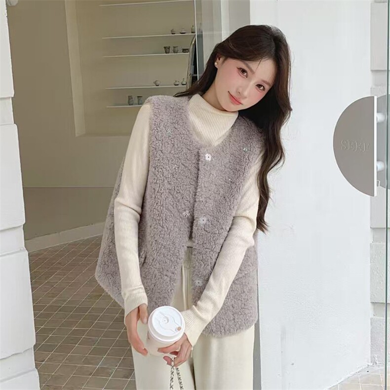 当季新款皮毛一体马甲2C229-86106-P175-K375,女装马甲,2C229