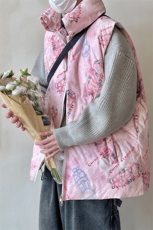 冬装港风加厚棉马甲男宽松满印休闲棉衣马夹潮外套A071-Y311-P60，男装棉衣，电商A071