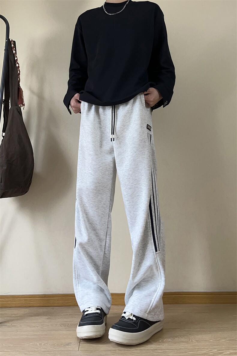 A178秋冬季新款三条杠卫裤直筒宽松潮牌裤子K2837P45限价65,男装休闲裤,电商A178
