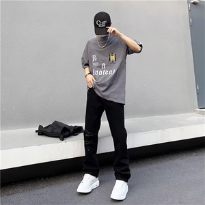 美式牛仔裤男春秋新款休闲直筒裤T1630P35图片