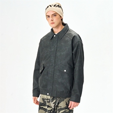 美式复古宽松休闲皮衣男外套春季新款PU皮夹克机车服JK3521P88，男装夹克，星座309（原A406）