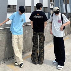 万针全刺绣工艺抖音得物高品质260克重磅纯棉双纱美式高街短袖T恤，男装T恤，电商A486