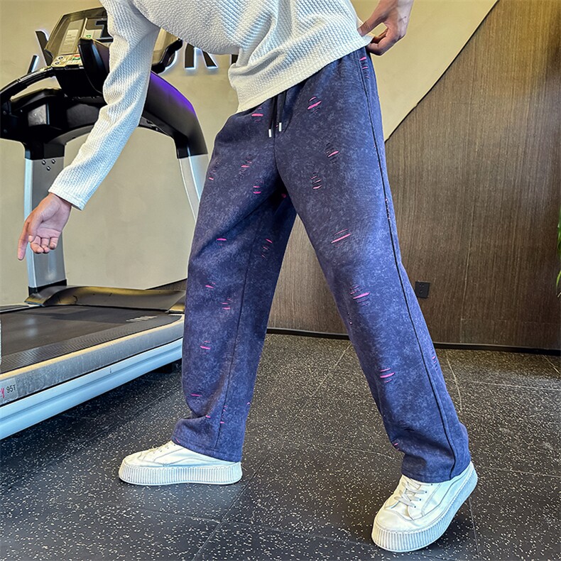 KK209-P45直筒裤男款潮流宽松阔腿运动裤痞帅男裤，女装休闲裤，星座215（原电商B249）