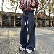 2026春季新款外景大码美式收褶弯刀裤M-5XHK25231-特P25，男装休闲裤，电商A022