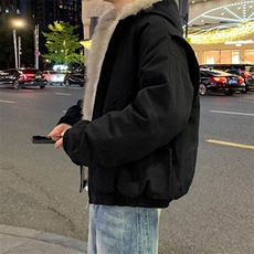 现货高品质美式高街冬季重磅硬挺短款座山雕毛领棉衣男女加厚外套，男装棉衣，电商A486