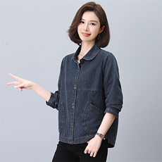 时尚百搭牛仔衬衫外套女宽松显瘦长袖上衣春秋季新款韩版休闲女装，女装衬衫，韩派