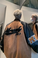 拼接撞色夹克男秋季美式宽松休闲棒球服外套XZ514-2-24233-P128，男装夹克，星座514-2(原B239)