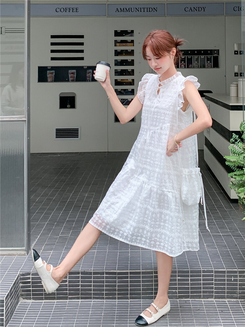 现货新款重工艺蕾丝女甜美减龄韩版送包包连衣裙A2602-P165-K258,女装连衣裙,美静678