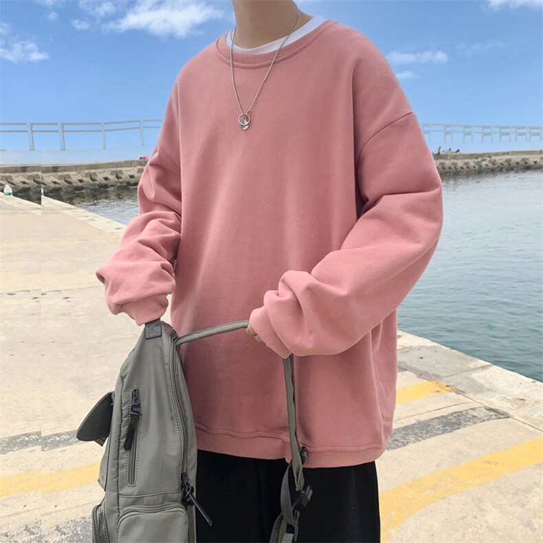 0982P20港风外景秋季百搭宽松休闲大码学生新款圆领套头卫衣,男装卫衣,电商A026-1