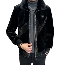 爆品冬季男士时尚加厚仿皮草保暖爸爸装商务夹克外套ZX8932-P230，男装夹克，星座1105-3