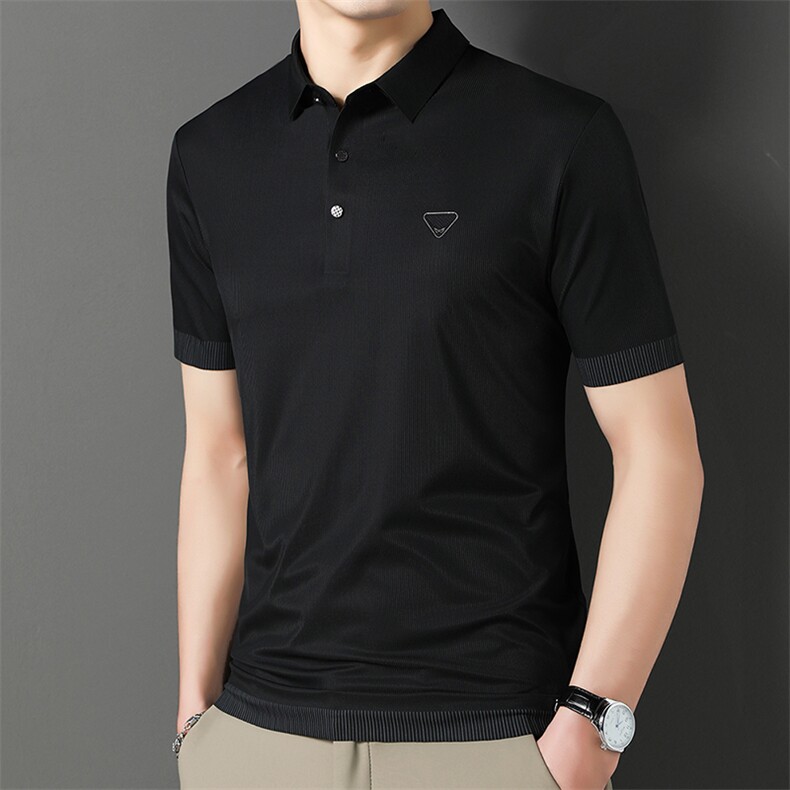 夏季男士短袖POLO衫休闲商务薄款T恤中年爸爸上衣CK862302-P70,男装Polo衫,星座1105-3