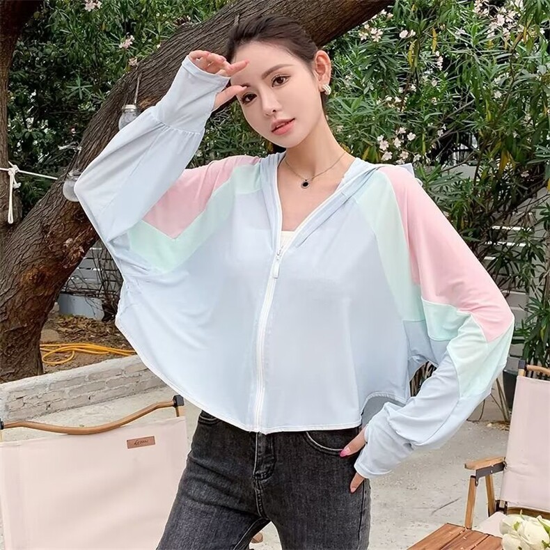 黑胶防晒衣女2025夏季UPF50+冰丝防紫外线透气骑车防晒服罩衫外套,男装风衣,星座1210-1