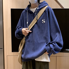 墨绿色半拉链连帽oversize重磅卫衣男美式复古春秋冬外套W024，女装短外套，星座1116A-1（原606A）