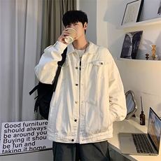 2025秋工装牛仔外套男美式复古水洗休闲翻领夹克JK021，男装工装外套，星座1108