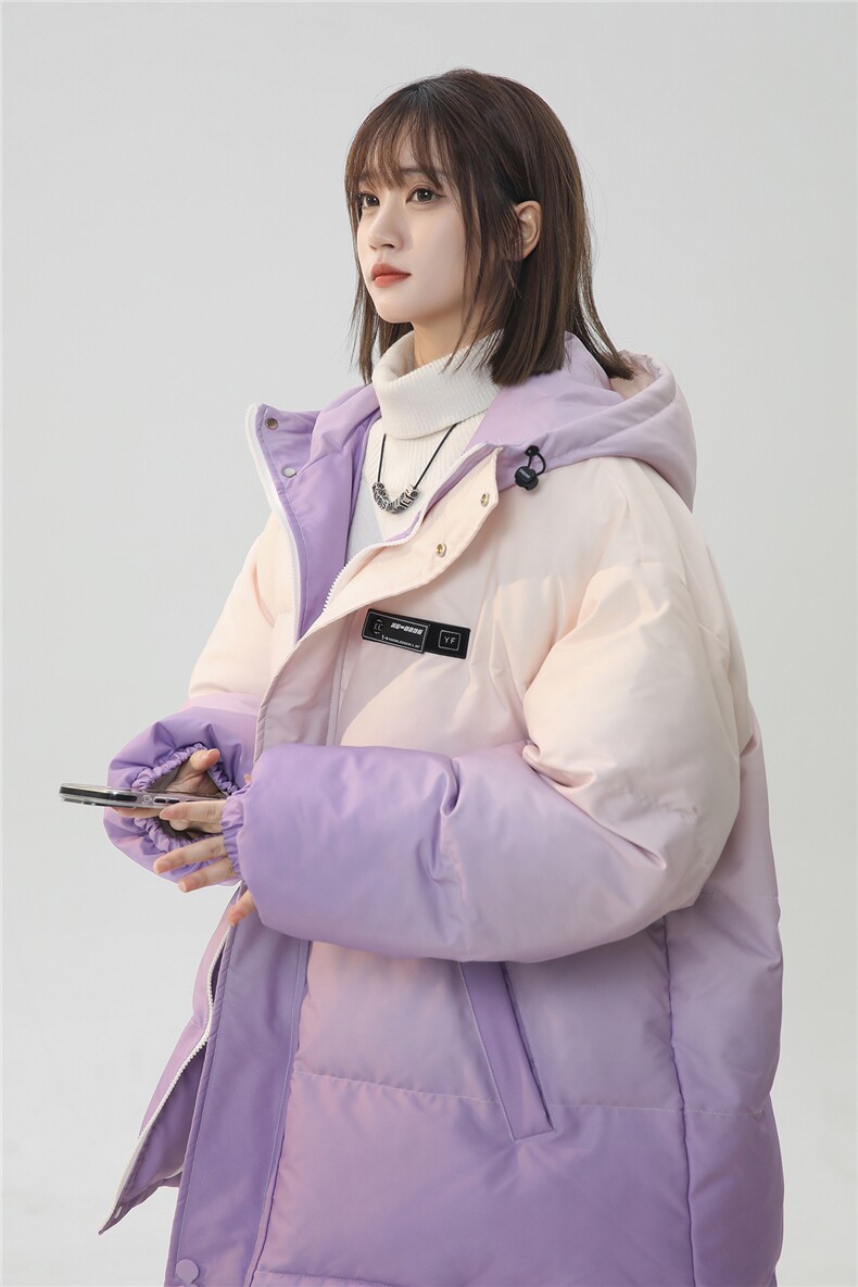 XZ-230-1MY53冬款中性风宽松简约扎染渐变休闲连帽棉服P128控158,男装棉衣,星座230-1
