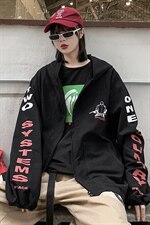 【】A003-HJ5071-P65春装新款连帽夹克外套港风女模，男装夹克，电商A003