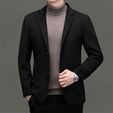 高端男装秋冬季商务休闲羊绒西服男中年羊毛呢子西装外套冬装上衣，男装西服，电商B212（原钱塘6029）