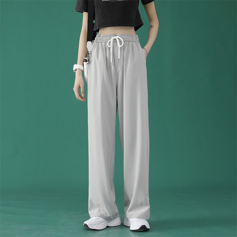 春夏季薄款韩版宽松显瘦休闲冰丝裤2028-特批22，女装休闲裤，星座718-1